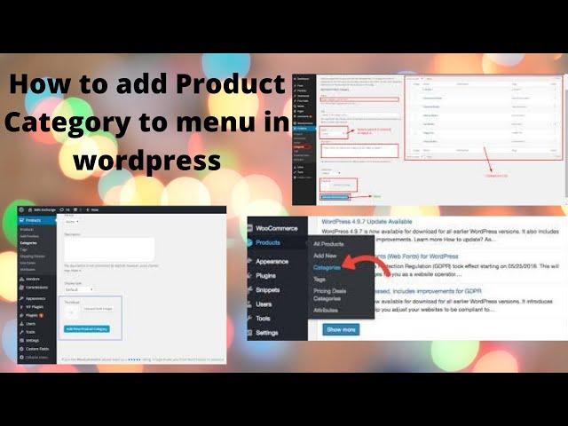 How to add Product Category to Menu in Wordpress