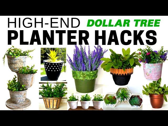 10 Awesome PLANTER HACKS/Dollar Tree DIY HIGH END PLANTERS/Dollar Tree Summer DIYS