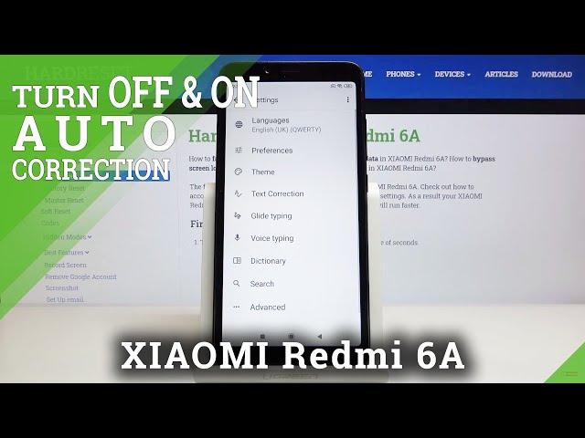 How to Enter Text Correction Settings in XIAOMI REDMI 6A – Typing Options