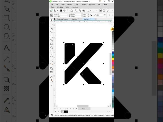 Letter K Logo Design in Coreldraw #shortvideo #shorts