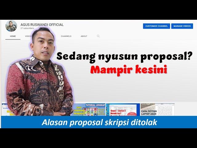 INI DIA ALASAN PROPOSAL SKRIPSI DITOLAK