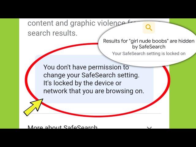 Google SafeSearch Fix don't have permission to change your SafeSearch setting Problem Solved