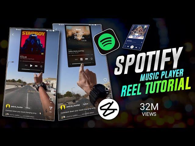 SPOTIFY MUSIC PLAYER REELS VIDEO EDITING | INSTAGRAM REELS TRENDING TUTORIAL | SPOTIFY REELS EDITING