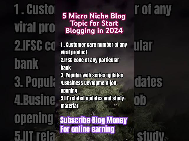 The Best 5 Micro Niche Blog Ideas 2024