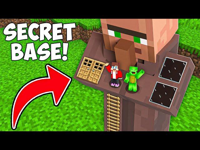 How Mikey and JJ BUILD A SECRET BASE HOUSE Inside VILLAGER's in Minecraft Challenge Maizen JJ Mikey