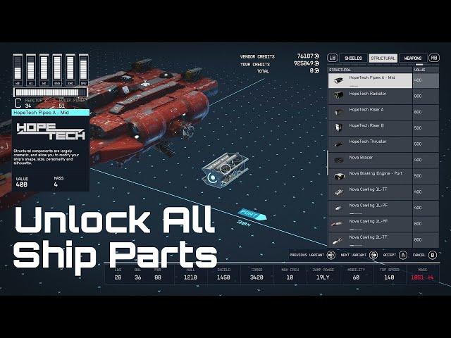 Starfield How To Unlock All Ship Structural Parts