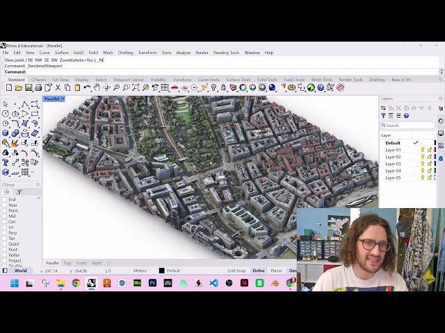 download google earth maps into rhino using Blosm and Blender