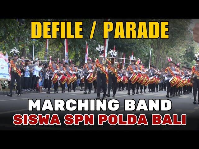 Defile / Parade Marching Band Siswa Diktuk Ba Polri SPN Polda Bali 2024 Pada Hari Bhayangkara Ke-78