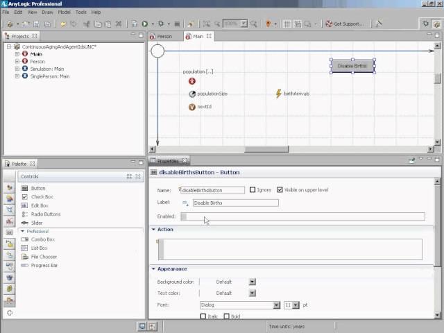 AnyLogic Dynamic Events [Agent-Based Modeling for Health Policy with AnyLogic]