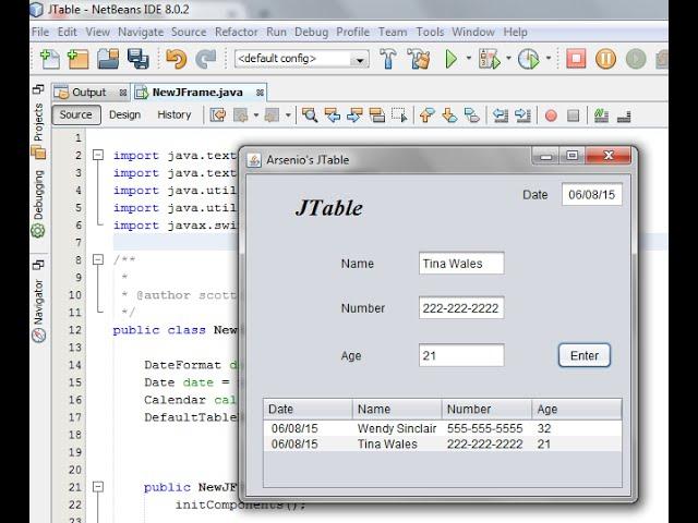 Easy Java JTable: GUI JTable