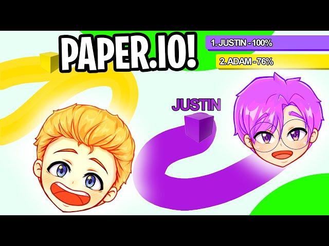 Can We COVER THE ENTIRE MAP in PAPER.IO APP?! (JUSTIN STOLE BOXY FROM ADAM!)