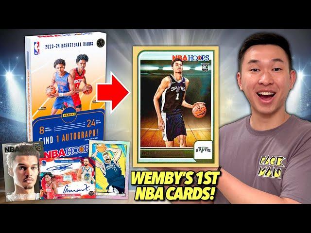 *WEMBY'S FIRST NBA CARDS! * 2023-24 Panini NBA Hoops Basketball Hobby Box Review x2