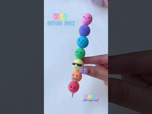 clay cute pen #shorts #tonniartandcraft #art #love #craft #youtubeshorts #diy