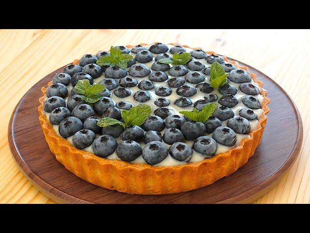 Blueberry and olive oil tart with a unique flavor, quick and easy recipe!