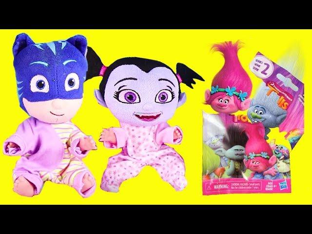 PJ Masks Catboy and Vampirina Are Good Babies and Get Surprise Toys | Trolls Holiday Blind Bags