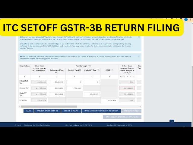 ITC SETOFF GSTR-3B RETURN FILING VERY EASY PROCESS