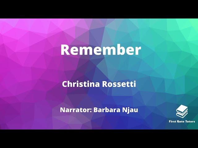 "Remember" by Christina Rossetti: IGCSE Analysis & Annotations! | Edexcel IGCSE English Revision