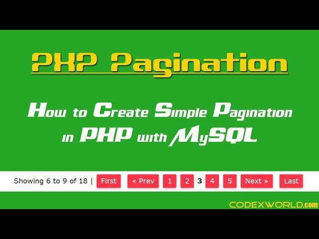 Pagination in PHP with MySQL