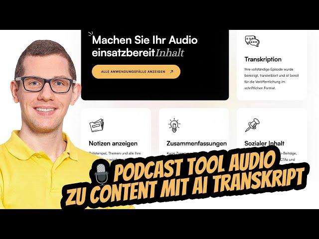 Podcast Audio zu Content  CastMagic Software mit Ai Transkription, Bearbeitung + Social 