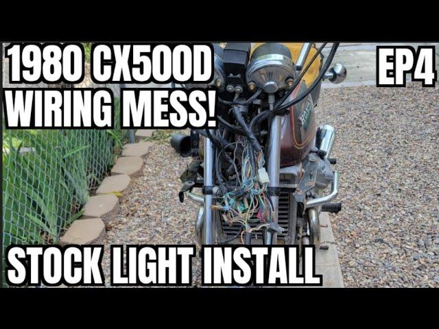 1980 CX500D Stock lights install, rat nest wiring fixed.