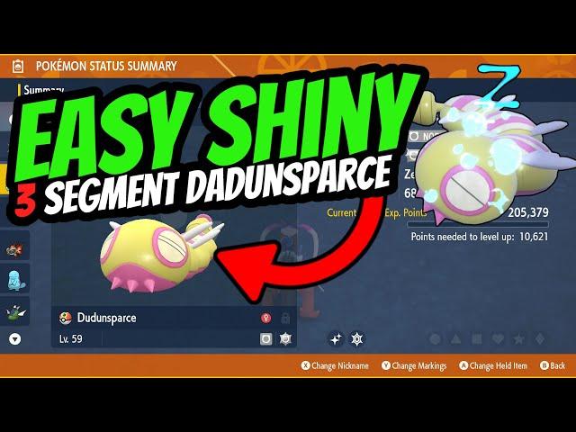 How to Get a Shiny 3 Segment Dudunsparce VERY RARE pokemon