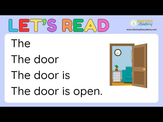 Let's Read | Door  | Learn to Read Simple Sentences | Reading Fluency for Kids | Shaykh Academy