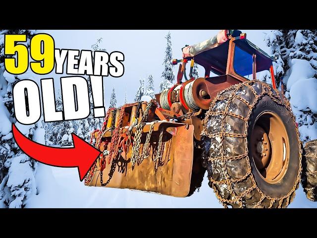 MF 165 4WD Skidder Tractor: Mounting Winch - Winter Prep 2025