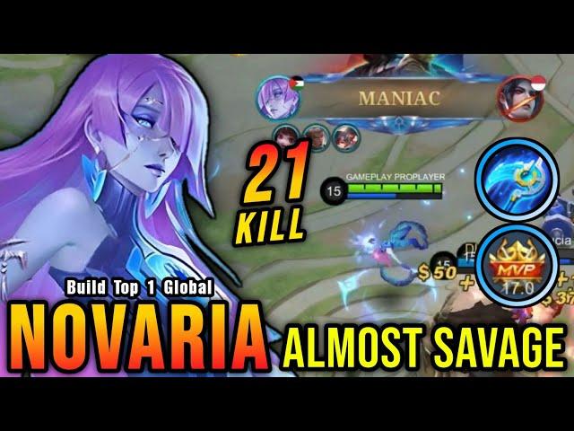 Almost SAVAGE!! New OP Build for Novaria MVP 17.0 Points!! - Build Top 1 Global Novaria ~ MLBB