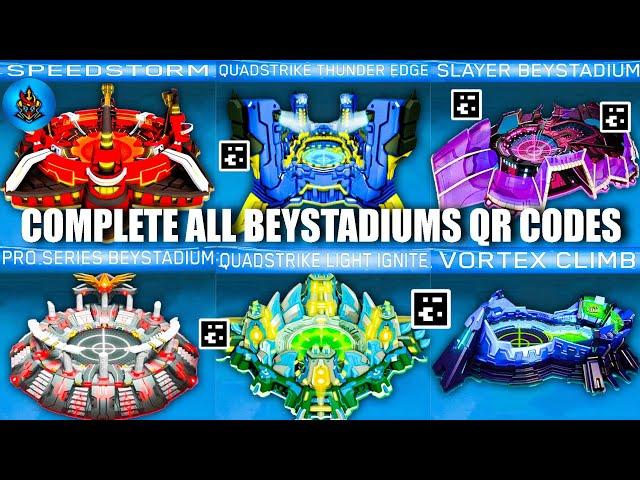 COMPLETE ALL BEYSTADIUM'S QR CODES BEYBLADE BURST APP | TOTAL BURST