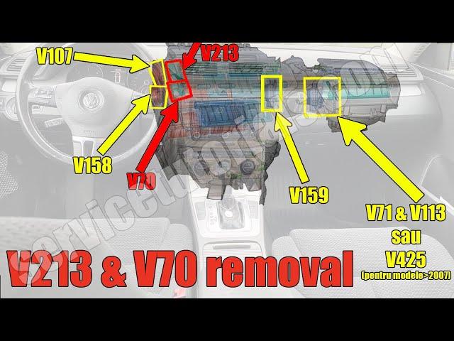 How to remove V213 & V70 Air Indirect Ventilation Flap Control Motor VW Passat B6, B7 CC, Skoda Seat