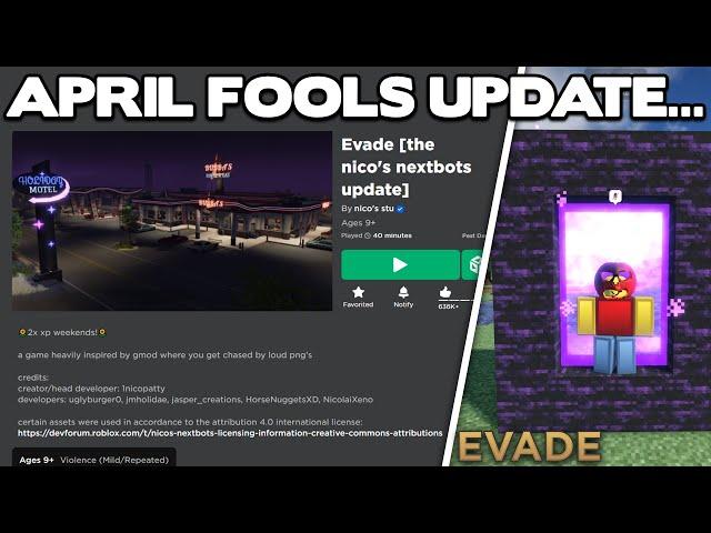 NICO'S NEXTBOTS TURNED INTO EVADE... (APRIL FOOLS UPDATE) | ROBLOX