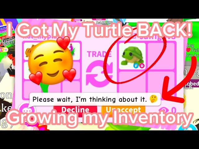 OMG!I GOT MY TURTLE BACK! Growing My Inventory! Adopt me Trading! 2024!