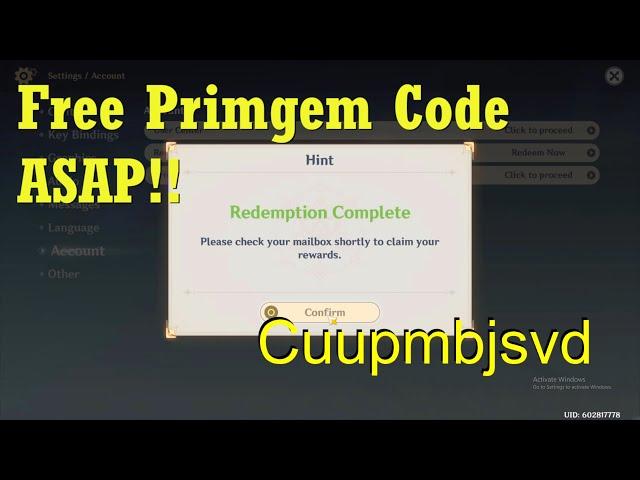 Latest free Primogem Code for Genshin Impact - January 2021 (Free 50 Primogem) genshin promo code