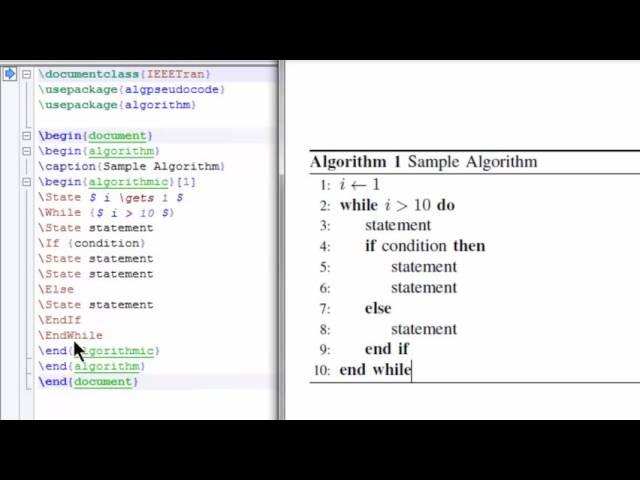 How to write an algorithm in latex (2 methods)