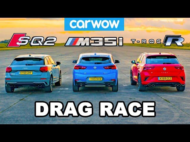 BMW v Audi v VW - HOT HATCH (in disguise) DRAG RACE