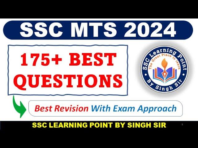 SSC MTS 2024 BEST 175+ MATHS QUESTIONS SOLVED  BY SINGH SIR || MTS PYQ || MTS PAPER || #MTS2024