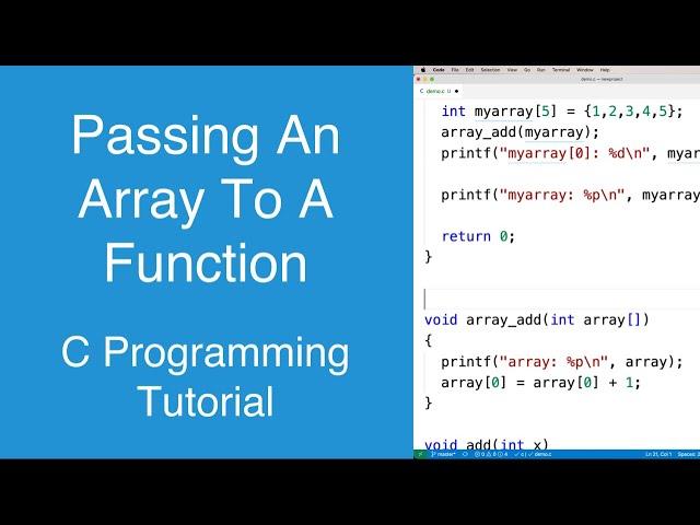 Passing an Array to a Function | C Programming Tutorial