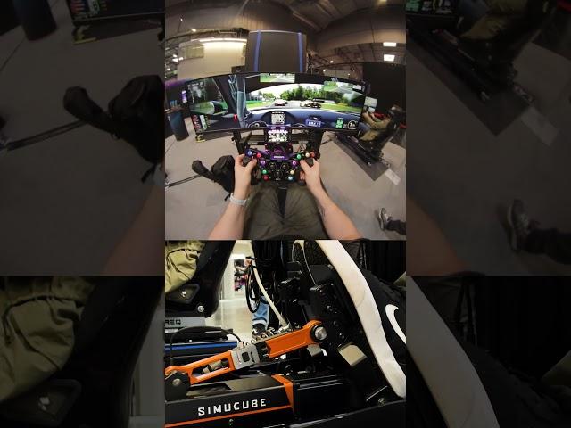 REACTION on SIMUCUBE ACTIVE PEDAL + DBOX (MIND BLOWING)  #shorts #steeringwheel