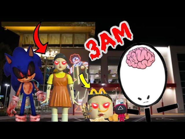 DO NOT ORDER SQUID GAME HAPPY MEAL FROM MCDONALDS AT 3AM CHALLENGE (SONIC.EXE) SCARY!!