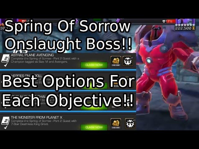 Spring Of Sorrow Part 1| Onslaught Boss All Objectives! | Marvel Contest Of Champions