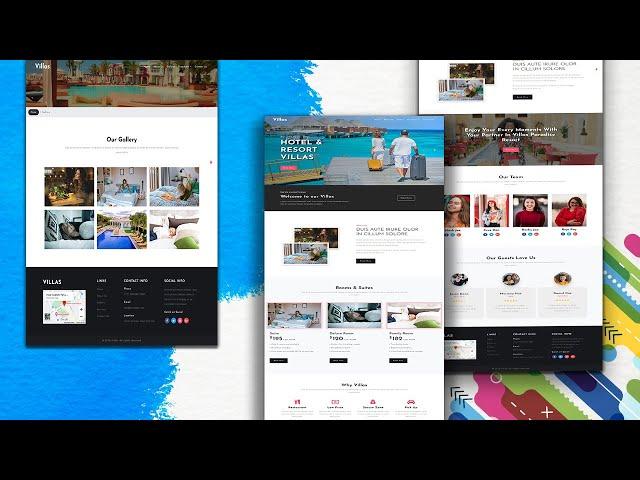 Free website template-resort and hotel template download for practice || html5 css3 JS