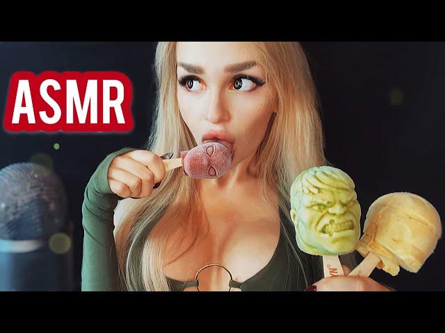 ASMR LICKING MARVEL  / АСМР Мороженое c МСТИТЕЛЯМИ / ASMR Ice cream 