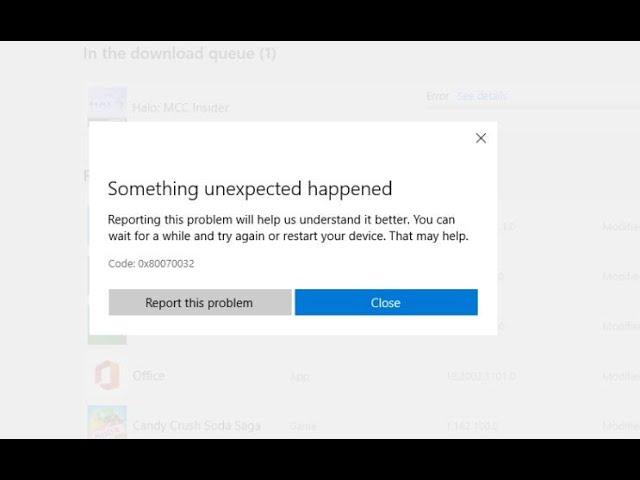 How to Fix Microsoft Store Error Code 0x80070032