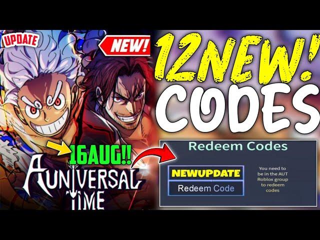 ️New️ ALL WORKING AUGUST CODES FOR A UNIVERSAL TIME IN 2024! ROBLOX A UNIVERSAL TIME CODES