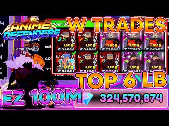 ANIME DEFENDERS! EASY 100M PROFITS! GOT IN THE TOP LEADERBOARD! MY LUCK IS INSANE In Anime Defenders