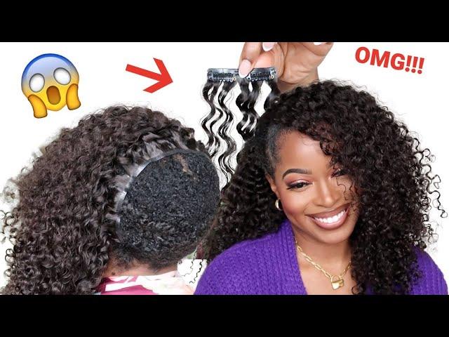 OMG!! NEW METHOD to Install Natural Hair Clip ins‼️ Type 4 hair NO GLUE, NO LACE ft Idn Hair