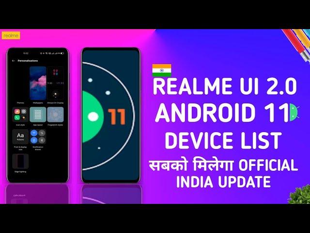 REALME UI 2.0 WITH ANDROID 11 SUPPORTED DEVICES LIST | REALME UI 2.0 UPDATE REALME UI 2.0 ANDROID 11