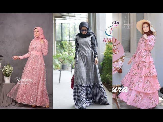 Model Baju Gamis Cantik Elegan Terbaru 2019-2020 Dress Muslimah Cantik Modern Trendy