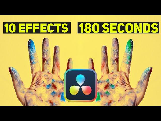 10 AWESOME MUSIC VIDEO EFFECTS in UNDER 3 MINUTES! DaVinci Resolve 17