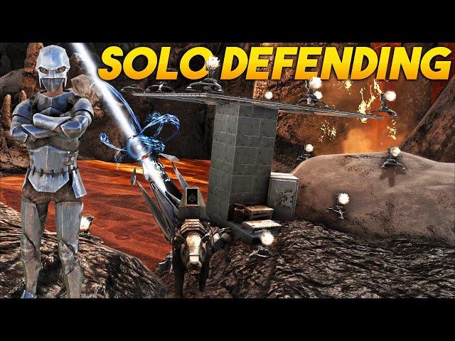 SOLO Defending My Broken Rathole On Fjordur - ARK